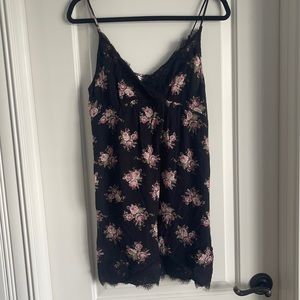 American Eagle Floral Lace Slip Mini Dress